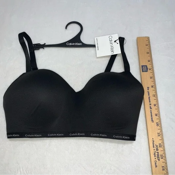 Calvin Klein Wirefree Bra Women Large Black NEW Lightly Lined Logo QP3301O-001 - Picture 7 of 10